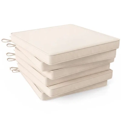 Costway Outdoor Chair Cushion Set Of 6 Waterproof Olefin Seat Cushions-beige In Brown