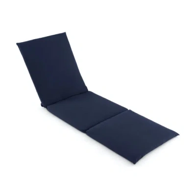 Costway Outdoor Chaise Lounge Cushion Patio Furniture Folding Pad With Fixing Straps-navy In Blue