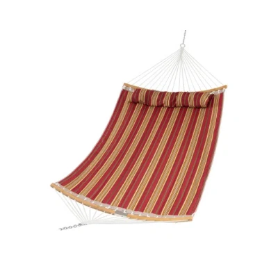 Costway Outdoor Hammock With Detachable Pillow-red In Multi