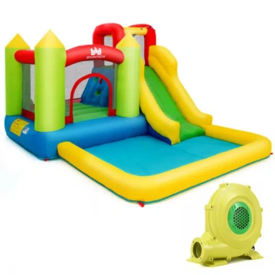 Costway Outdoor Inflatable Bounce House With 480 W Blower In Multi