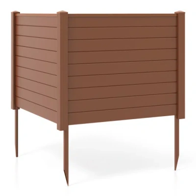 Costway Outdoor Pvc Air Conditioner Fence With 20 Inch Long Stakes-brown In Multi