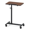 Costway Over Bed Food Tray Small Rolling Computer Table-walnut In Multi