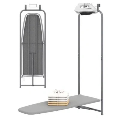 Costway Over The Door Ironing Board Space-saving Metal Hanging Ironing Board-gray