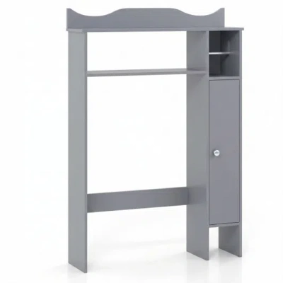 Costway Over The Toilet Storage Cabinet With Toilet Paper Holder-gray In Blue