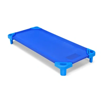 Costway Pack Of 4 Colorful Kids Stackable Naptime Cot In Blue