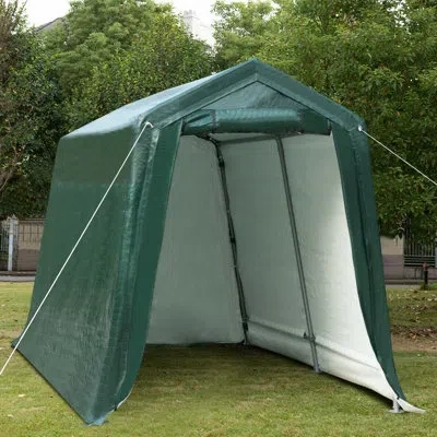 Costway Patio Carport Storage Shed Car Canopy 2 Person Tent In Green