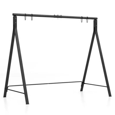 Costway Patio Metal Swing Stand With A-shaped Structure-black In Multi