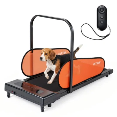 Costway Pet Treadmill For Small & Medium Dogs With Led Display And Adjustable Speed-black In Multi