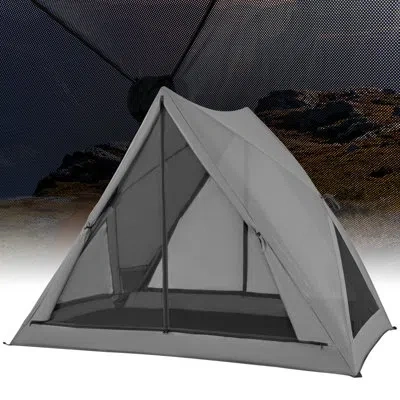 Costway Pop-up Camping Tent For 2-3 People With Carry Bag & Rainfly For Backpacking Hiking In Gray