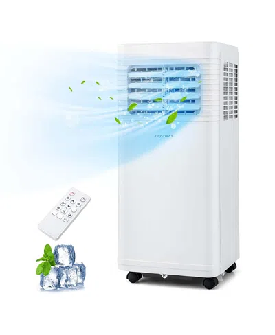 Costway Portable Air Conditioner 9000 Btu 3 In 1 Ac Unit With Fan Dehumidifier Sleep Mode 6250 Btu In White
