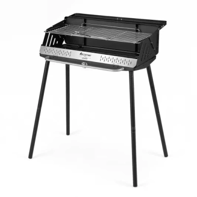 Costway Portable Charcoal Grill With Detachable Legs Adjustable Grate And Carrying Bag In Black