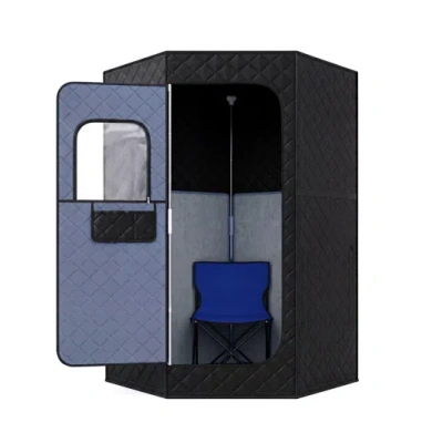 Costway Portable Far Infrared Sauna Box For Home Full Body Sauna Tent-black