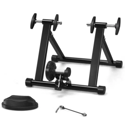 Costway Portable Folding Steel Bicycle Indoor Exercise Training Stand In Black