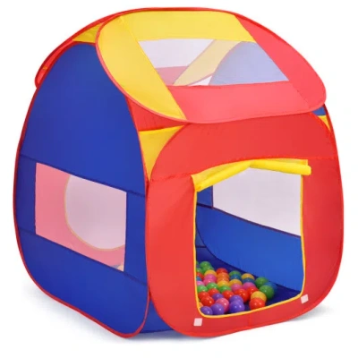 Costway Portable Kid Play House Toy Tent With 100 Balls In Multi