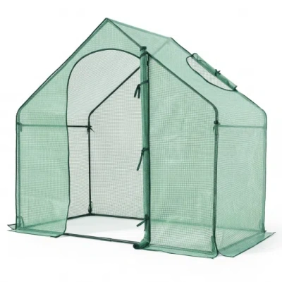 Costway Portable Outdoor Warm House With Pe Cover And Roll-up Zippered Door In Animal Print