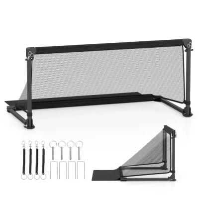 Costway Portable Pop Up Toddler Soccer Net With Metal Frame-s In Gray
