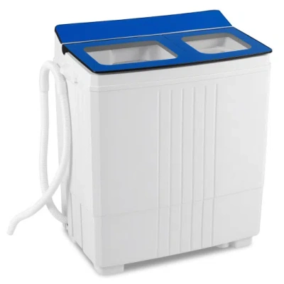 Costway Portable Washing Machine 18 Lbs Mini Laundry Machine With 11 Lbs Washer-blue In White