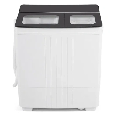 Costway Portable Washing Machine With 12 Lbs Washer And 8 Lbs Spinner Combo For Apartments-gray In White