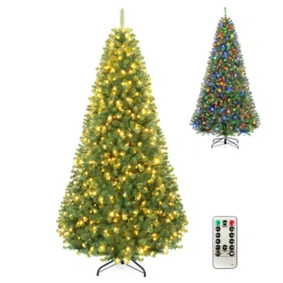 Costway Pre-lit Green Artificial Christmas Tree With Full Branch Tips-8 Feet