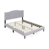 Costway Queen Size Upholstered Platform Bed With Button Tufted Headboard-queen Size In Multi