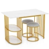 Costway Rectangular Dining Table For 2 With 2-tier Storage Shelf For Small Space Dining Room-white In Multi