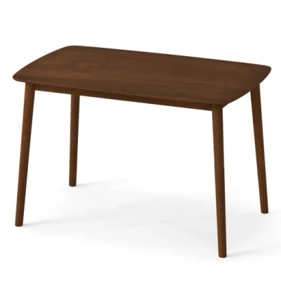 Costway Rectangular Kitchen Table For Living Room Breakfast Nook-coffee In Brown
