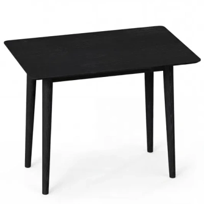 Costway Rectangular Wooden Dining Table For 2-4 34 Inch Farmhouse Solid Wood Kitchen Table-black