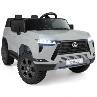 Costway Ride On Car 24v 4wd Licensed Lexus Gx550 Electric Vehicle With Remote For Boys Girls Aged 3+-grey In Gray