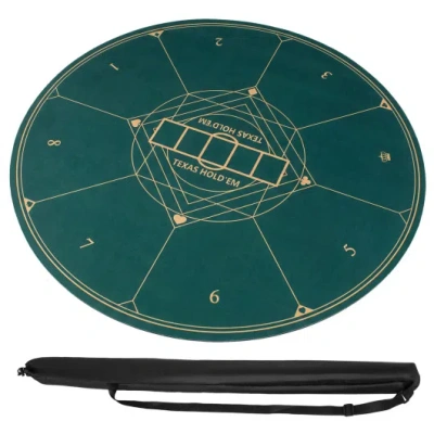 Costway Round Poker Mat For Texas Hold'em 40 Inch Portable Foldable Anti-slip Rubber Base Table Layout-green
