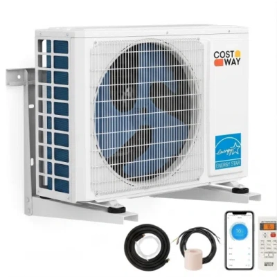 Costway Seerxtreme Series Energy Star Certified 12000 Btu 24 Seer2 115v Mini Split Ac With Wall Mounting Bra In White