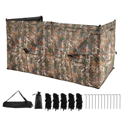 Costway See-through Hunting Blind Panel With Dog Door Pop Up Waterflow Blind For 1-3 People In Brown