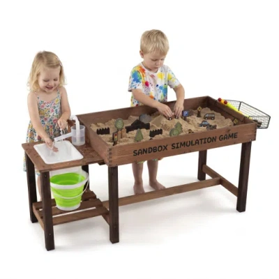 Costway Sensory Table With Water Pump & Sink And 33 Sand Toys For Toddlers In Multi