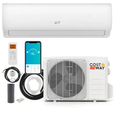 Costway Serie Echo Cool Aire Acondicionado Split 23000 Btu, 208/230v Con Bomba De Calor In White