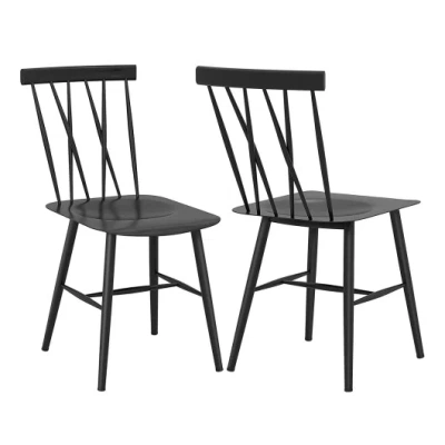 Costway Set Of 2 Modern Dining Chairs With Backrest In Multi