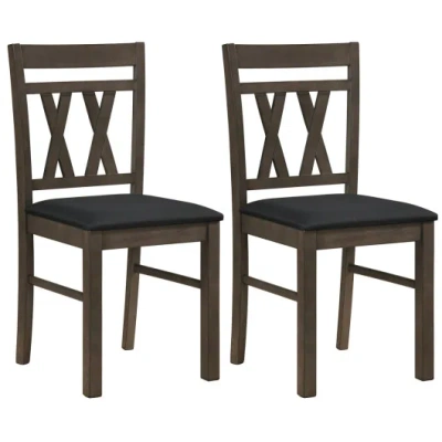 Costway Set Of 2 Modern Linen Style Upholstered Kitchen Chairs-gray In Blue