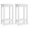 Costway Set Of 2 Versatile 2-tier End Table With Storage Shelf-white In Multi