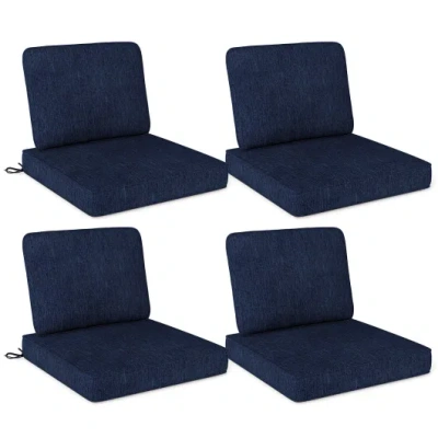 Costway Set Of 4 Outdoor Patio Cushion Set With Removable Covers-navy