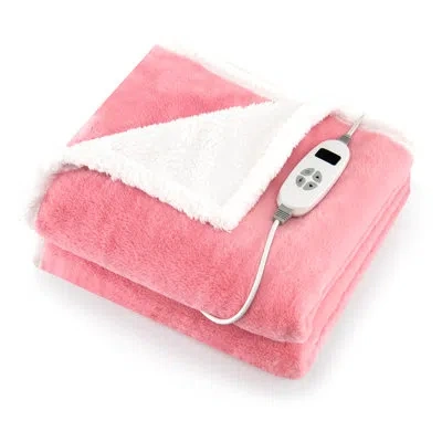 Costway Sherpa Throw In Pink