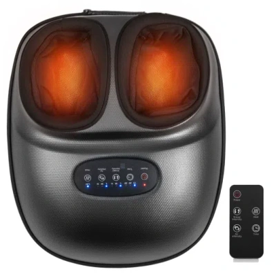 Costway Shiatsu Foot Massager Machine With 2-level Heat And Air Compression-black