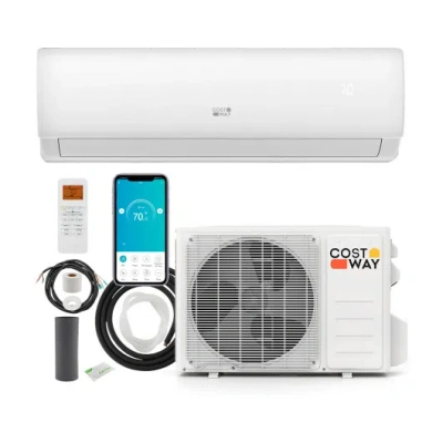 Costway Smart 23000 Btu 208/230v Mini Split Ac/heat Pump With Alexa & Google Assistant In Animal Print