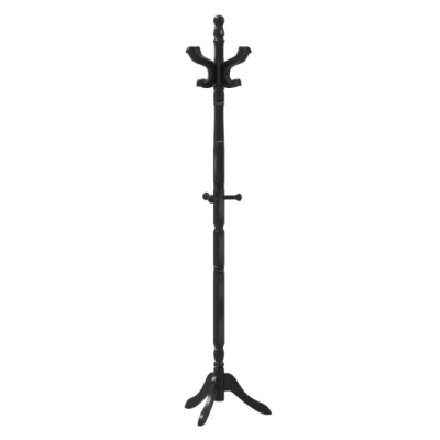 Costway Solid Wood Hall Tree With 11 Hooks And 3 Height Options For Entryway-black