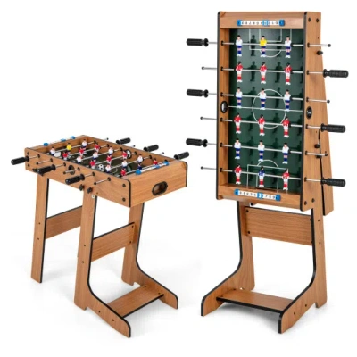 Costway Space Saving Table Football With Durable Handle And 2 Footballs In Multi