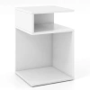 Costway S-shaped Side Table With Unique S-shaped Frame And 2 Open Compartments-white In Multi