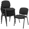 Costway Stackable Reception Chair With Metal Frame In Black