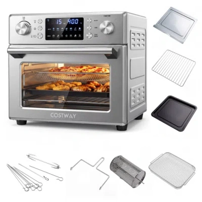 Costway Stainless Steel Countertop Convection Oven With Bake-silver