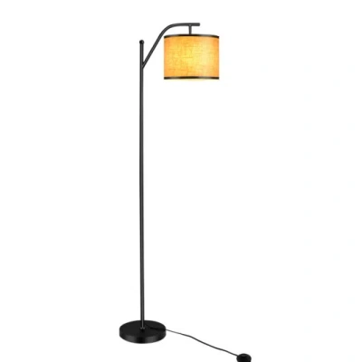 Costway Standing Floor Lamp And Sideboard Buffet Storage For Dining Room In Yellow