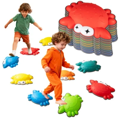 Costway Stepping Stones For Kids 9 Pieces Non-slip Toddler Stepping Stones Balance Sensory Toys-multicolor