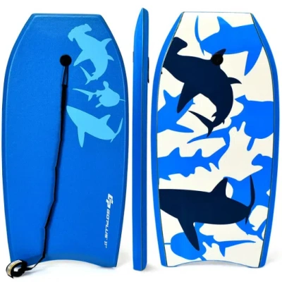 Costway Super Bodyboard Surfing With Eps Core Boarding-l In Blue