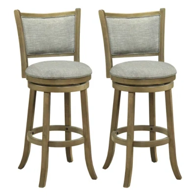 Costway Swivel Bar Stools Set Of 2 With Soft-padded Back And Seat-l In Multi