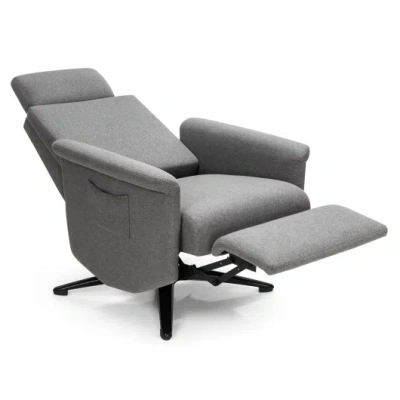 Costway Swivel Massage Recliner Single Sofa With Adjustable Headrest-gray